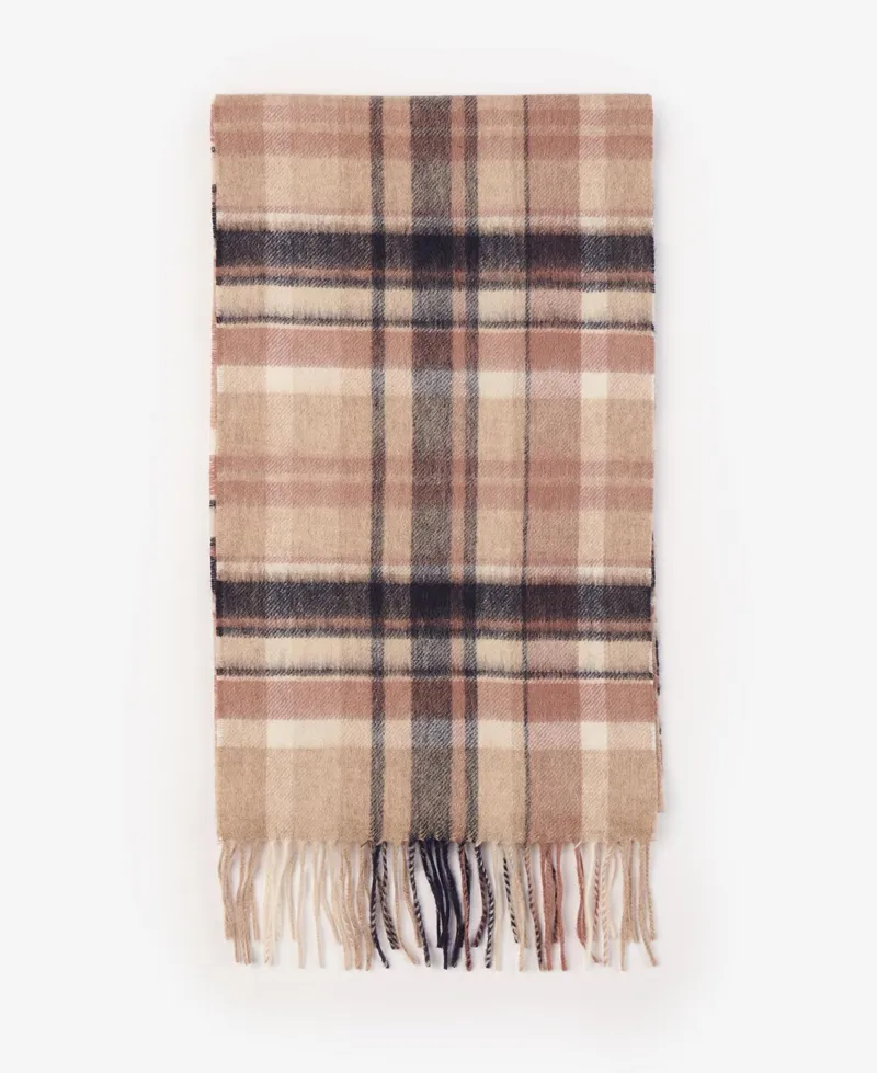 Barbour Vintage Plaid Scarf in Rosewood-1